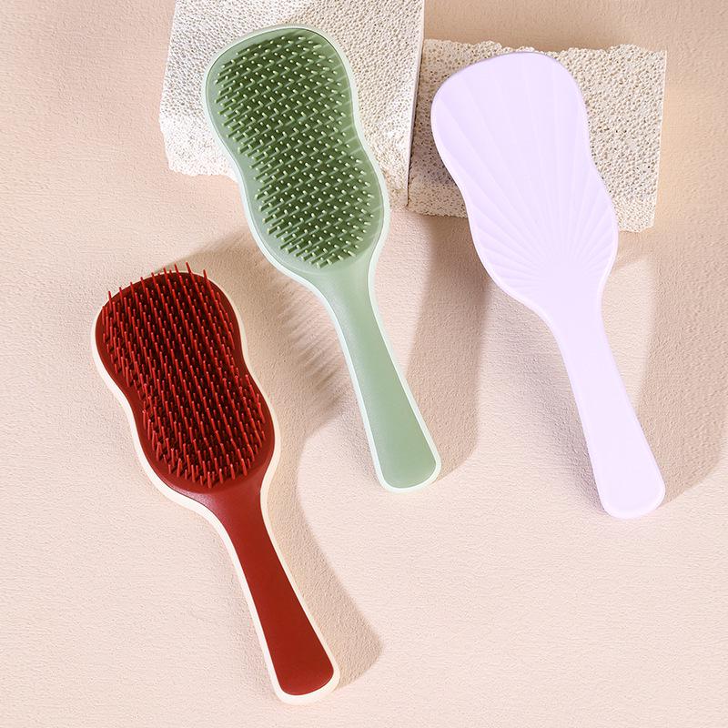 Banana Leaf Long Handle Smooth Hair Comb for Styling and Detangling, Wet & Dry Dual-Use Air Cushion Comb.