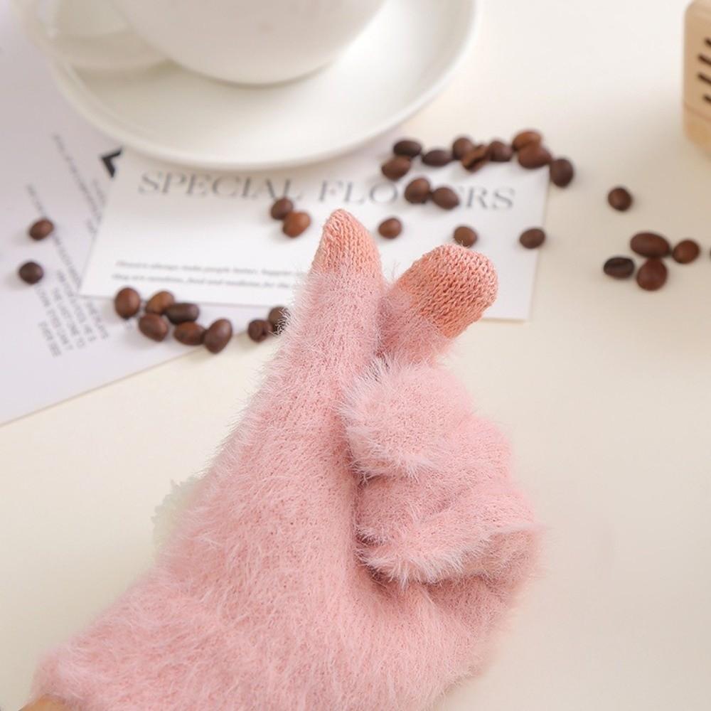 Comfortable Finger Touch Gloves Love Prevent Cold Touch Screen Gloves Soft Warm Gloves Girls