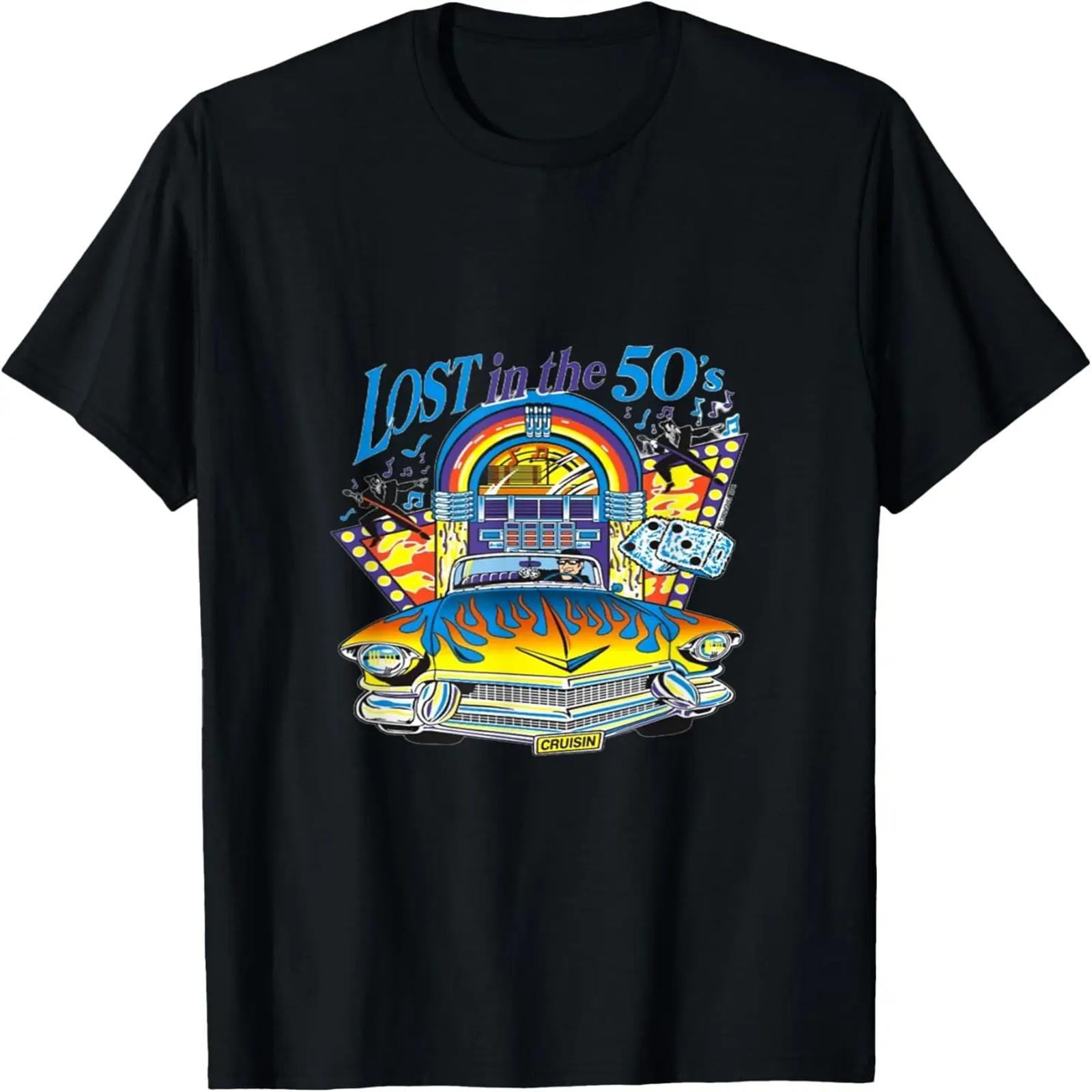 

Unisex, Vintage,Retro Car Lost in the 50s Graphic Print T-Shirt XXXXXL чёрный