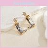 Catching Eye Retro Five Pointed Star Alloy Earrings Ideal For Women Trendy