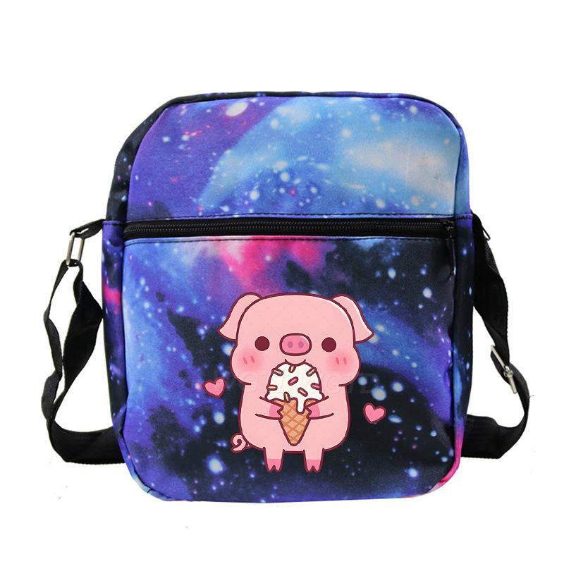 Cute printed shoulder bag casual multi-functional oblique span bag small bag student stationery bag