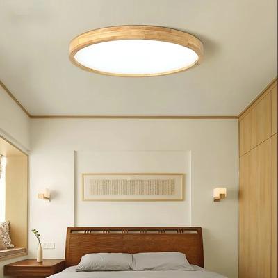 Ultrathin Ceiling Light LED Modern Round Decoration Lamp For Living Room Bedroom Study Foyer Home Indoor Wooden Decor Lighting