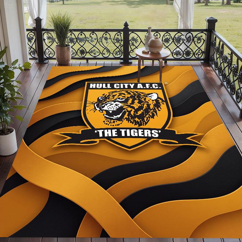 Soft Floor Carpet Hull City Football Pattern Area Rug Decorative Mat For Home Room Decoration