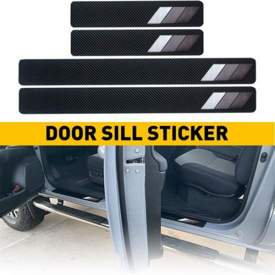 4Pcs Carbon For Sticker Fiber Toyota Car Sill Door Protector Door Step Plate EXV