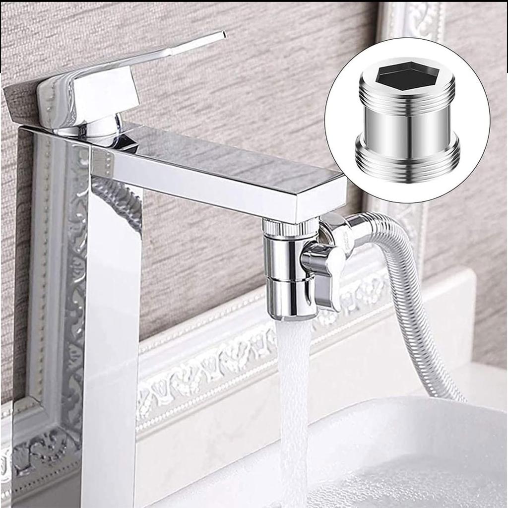 2Pcs Male/Female Faucet Adapter Kitchen Tap Aerator Connector Water Hoses Adapter Tap Fitting Connector Easy To Install