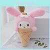 Cute Sanrio Ice Cream Plush Keychain My Melody Kuromi Panda Dog 13cm