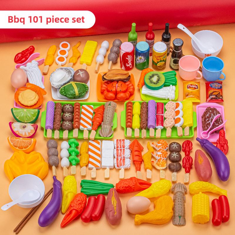 Kids' Pretend Play BBQ Set: Grilled Meat & Skewers Kitchen Toy