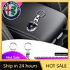 Bilklistermärken För Alfa Romeo Bilemblem 3D Metall Nyckelring Nyckelring Hänge Tillbehör För Alfa Romeo 156 159 147 4C 8C 166 Giuli