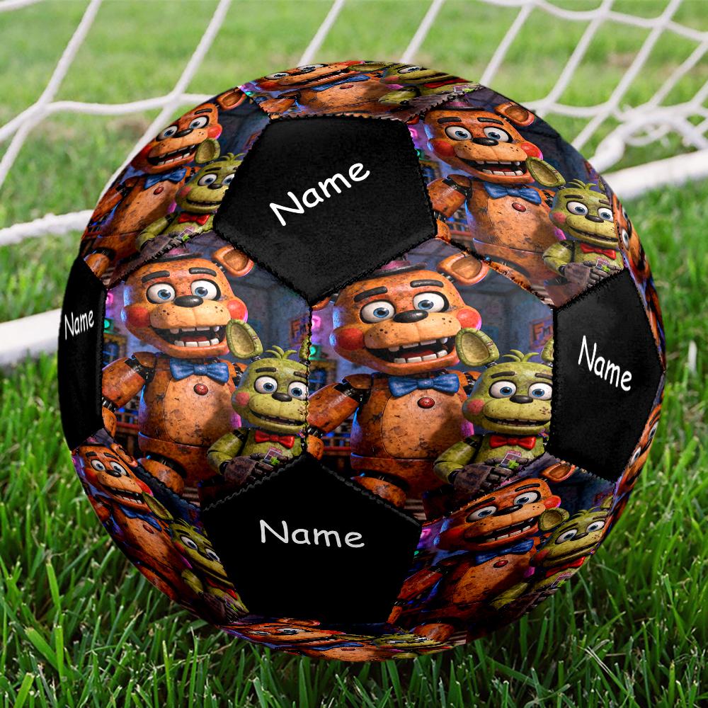 Custom Name Freddy Theme Size 5 Soccer Ball, Suitable for Both Indoor and Outdoor Matches, a Gift Suitable for Everyone.