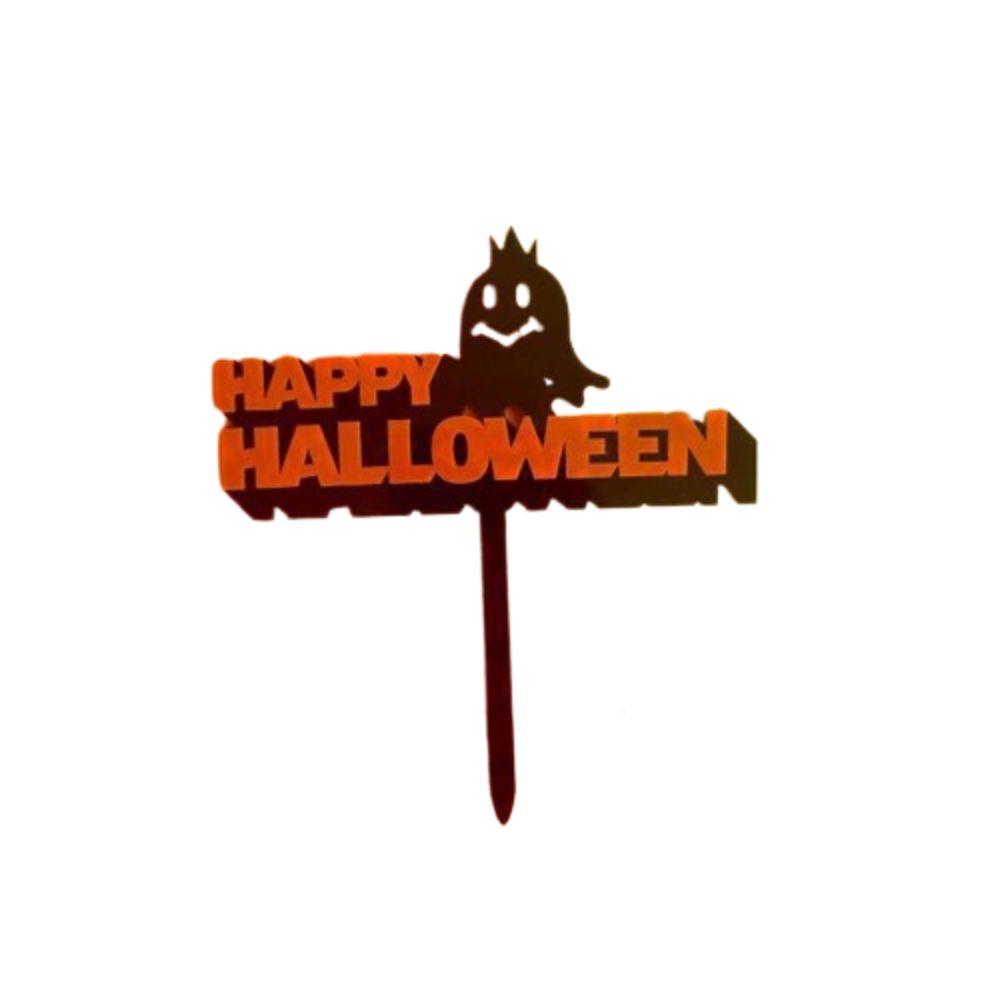 Cartoon Happy Halloween Cake Toppers Acrylic Cake Insertion Flag  Halloween Party Decoration