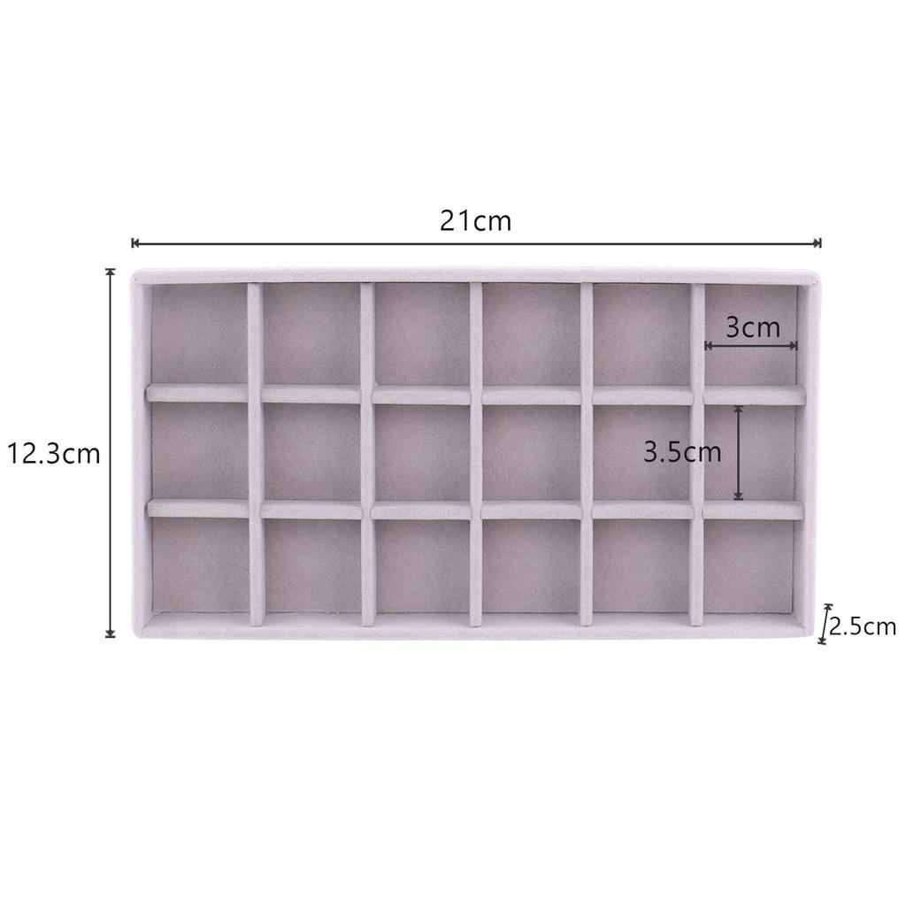 Vassoio Espositore Porta Gioielli in Velluto Cassetto Portaoggetti Porta Gioielli per Anelli Orecchini Collana Bracciale Organizer in Morbido Velluto