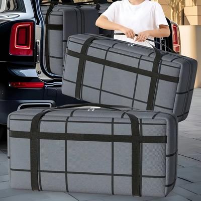 1PC Large Capacity and Super Load-bearing Black Composite Material Storage Bag, Dustproof and Moisture-proof with Zipper