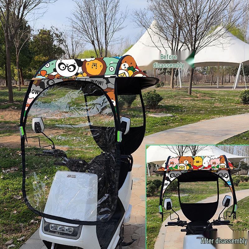 Electric Bicycle & Motorcycle Rainproof Windproof Canopy Shelter