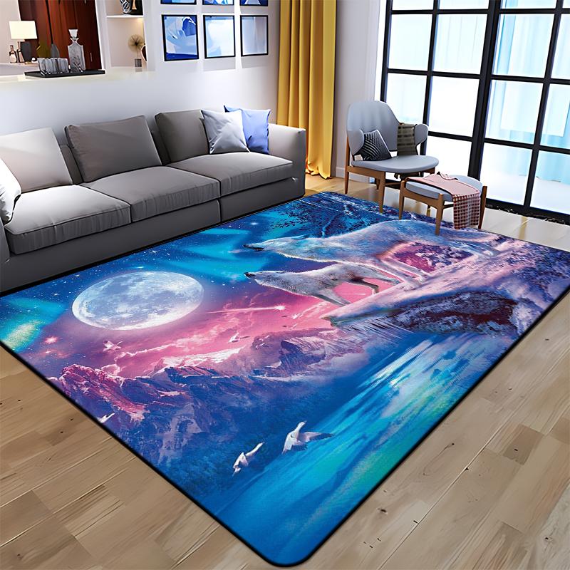 Best Selling Wolf Art Printed Carpet for Living Room Large Area Rug Soft Mat E-sports Chair Carpets Alfombra Gifts Dropshopping