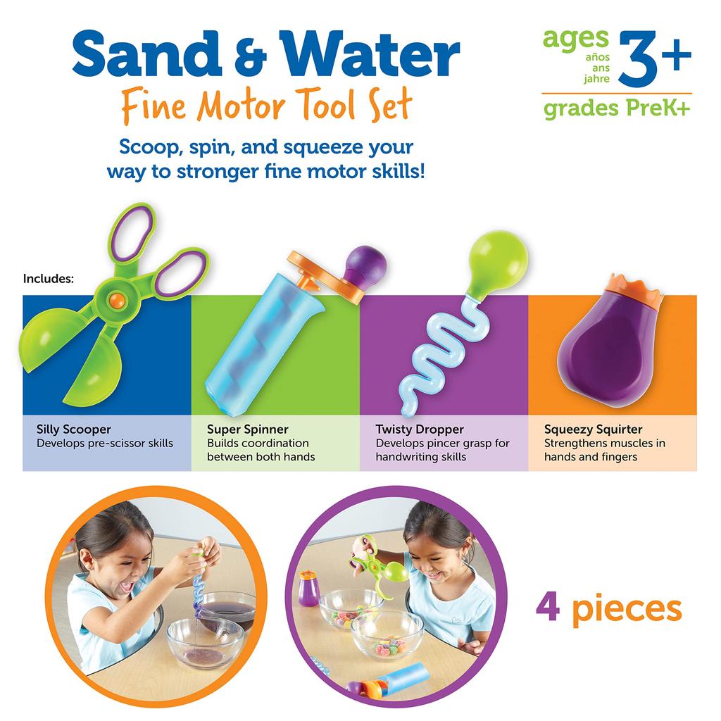 Learning Resources Toddler Toy, Finger Training, Hand Exercise, Water and Sand Play Set, LER5559, Authentic