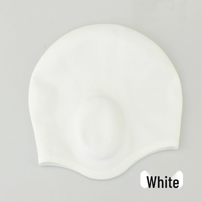 Long Hair Waterproof Silicone Swim Cap with Ear Protection for Men & Women
