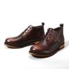High Top Business Shoes Men'S Retro British Style Genuine Leather Solid Concise Lace Up Ankle Chelsea Boots Elegant Shoes Male