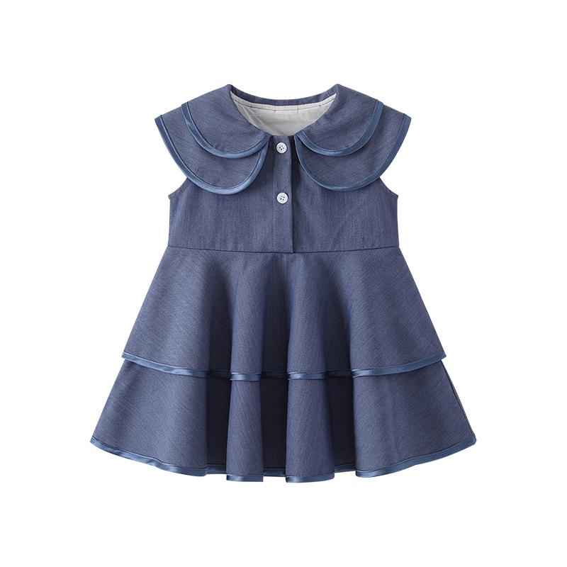 

Платье принцессы с оборками 2025 года: Однотонный корейский стиль для девочек 150 cm