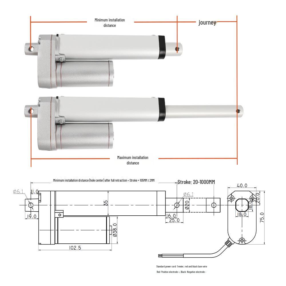 150mm Mini DC Linearantrieb