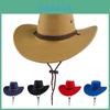 Vintage Style Wide Brim Cowboy Hat For Men And Women In Classic Colors And Soft Suede Fabric