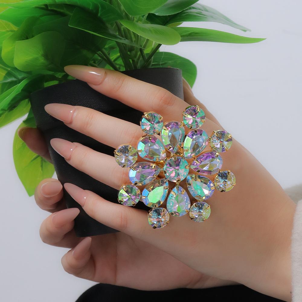Exaggerated Ring Fashion Classy Open Hand Jewelry Women's Accessories