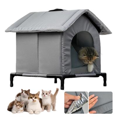Outdoor Cat House Windproof Waterproof Cozy Cat Shelter Easy Assembly Warm Insulated Shelter