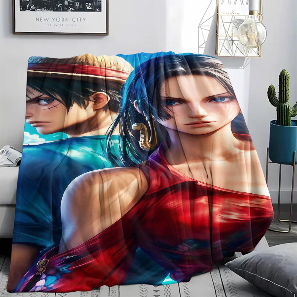 1PC Luffy D Patterned Flannel Blanket Suitable For All Seasons For Home Decor Warmth And Comfort Gifts Holiday Present