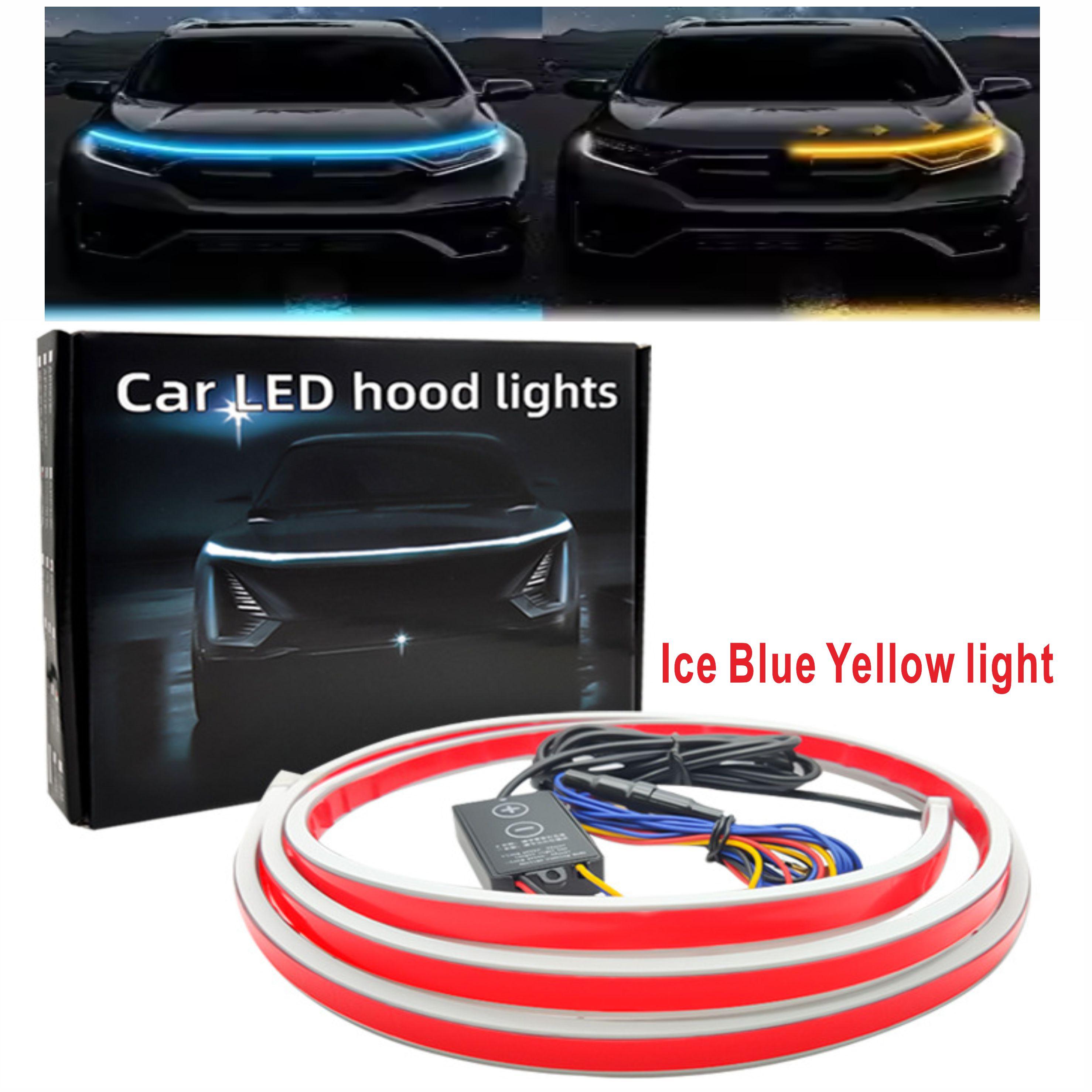 

Силиконовая фара автомобиля без частиц светодиодная фара с функцией сканирования при запуске и желтой функцией поворота дневной ходовой свет универсальная 12 В 150CM