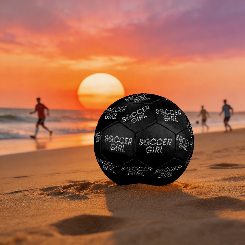 1pc Soccer Girl Sparkle Size 5 Soccer Ball Professional Match Training Football Indoor &Outdoor Sports Ball Lightweight Durable C6562