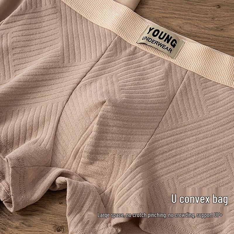 FitonTon Men's 7A Antibacterial Cotton Boxer Briefs 3-Pack