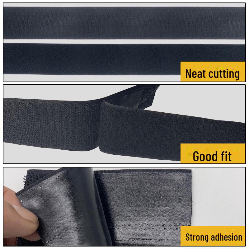 Yang Black & White Velcro, 7 Widths Available, Strong Adhesive, Tear & Temperature Resistant, No Marks.