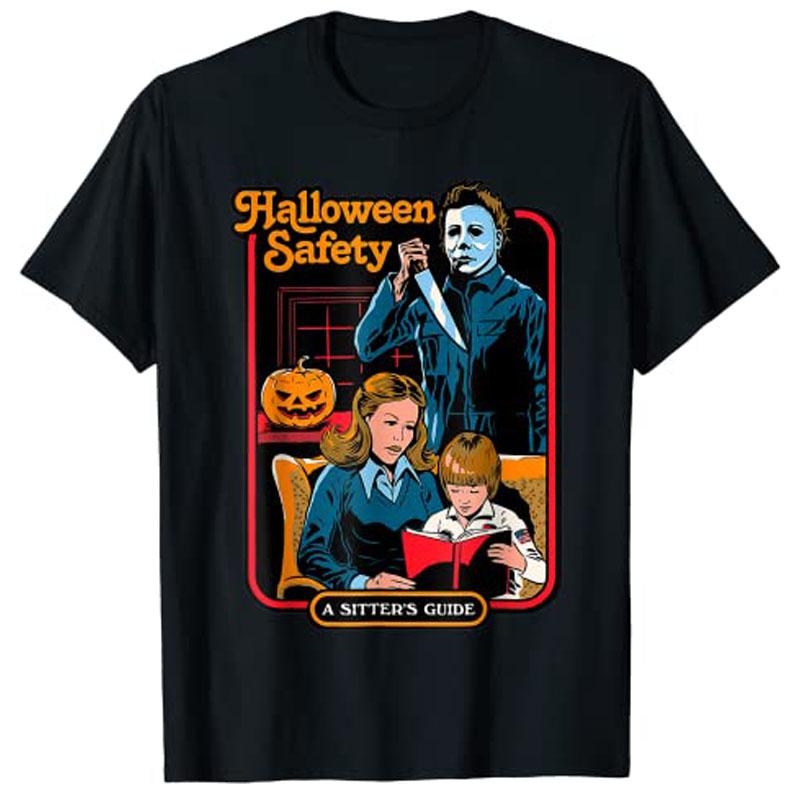 Halloween Safety Family Guide TShirt Women Unisex Casual Fashion Tops Harajuku Graphic Tshirts Summer Unisex Oversized T Shirt M