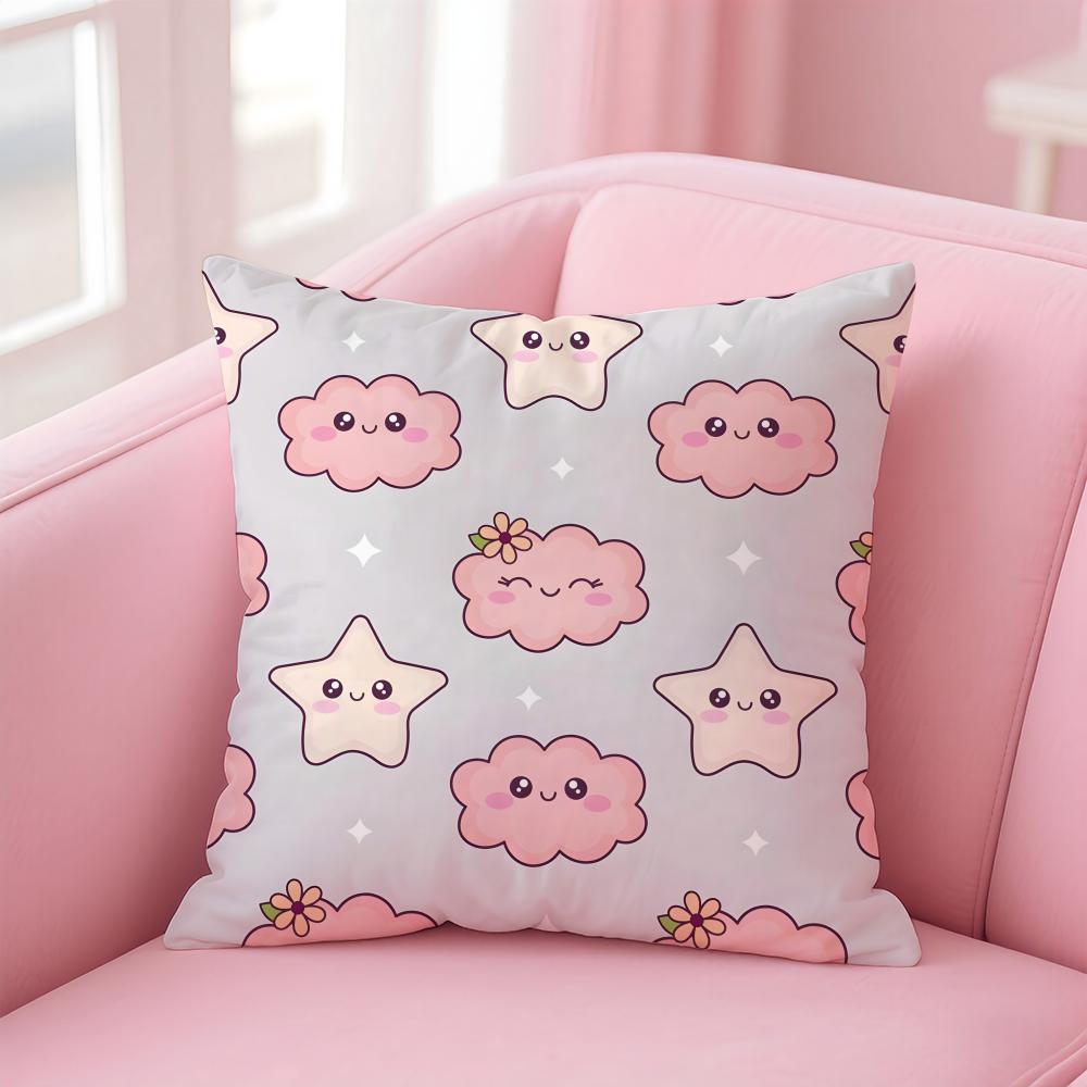C-Cartoon Style Pattern1 Cushion Cover Pillow Case Soft Friendly Fabric & Concealed Zipper