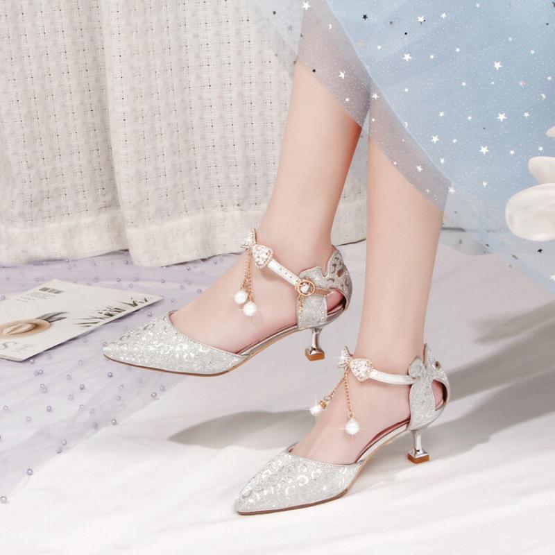 New girls sandals middle-aged and older children's princess shoes buckle bow sandals bag head fashion children's sandals women