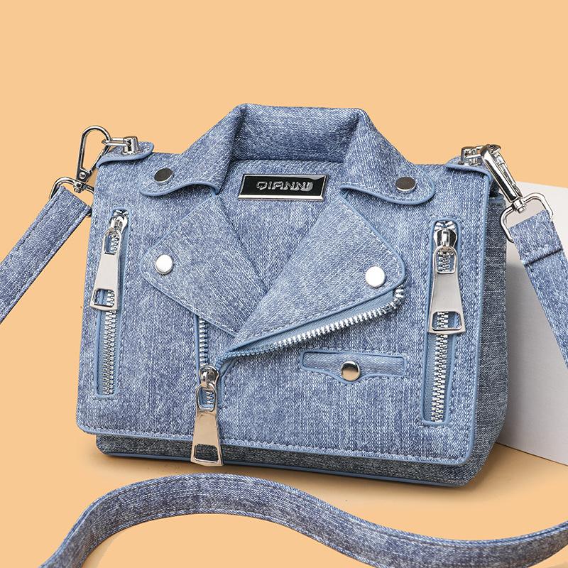 Personalisierte Nietjacke kleine Tasche Sommer 2025 neu Koreanische Version Mode Schultertasche Damen Denim Umhängetasche