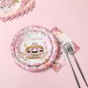 Princess Castle Cartoon Disposable Tableware Birthday Party Decorations for Home Paper Cups Plates Baby Shower Party Supplies