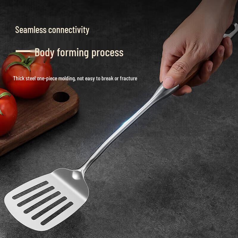 MAXCOOK 304 Stainless Steel Frying Spatula with Rosewood Handle