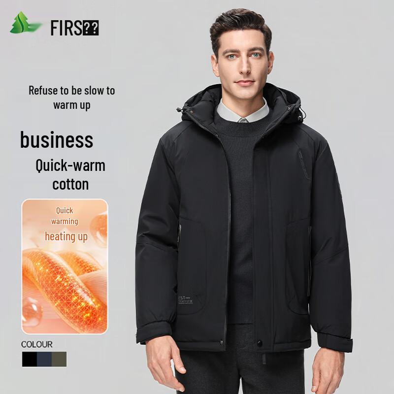 FIRS Men's Hooded Winter Cotton Padded Jacket