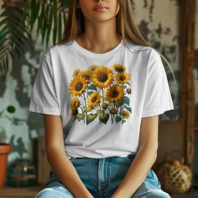 Sunflower Spring Women's Floral Graphic Tshirt Garden Nature Blossom Clothing
