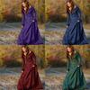 Elegant Women's Medieval Dress With Long Sleeves For Gothic Halloween Cosplay Events
