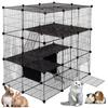 Foldable Metal Pet Cage Hutch Playpen for Rabbits Cats Animals