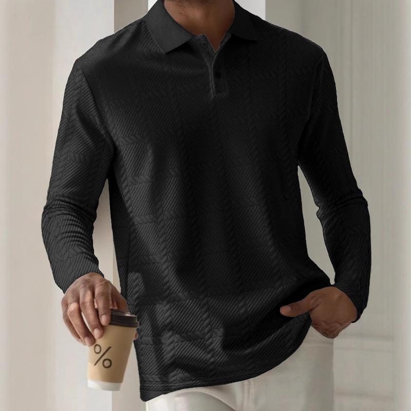 Men's Sweatshirts Spring/Autumn Polo Shirts Textured Men's Sports Polo Shirts