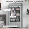 Wardrobe Fabric Wardrobe 1 Clothes Rail, 2 Drawers, 83 x 42.5 x 162.5 cm, Grey