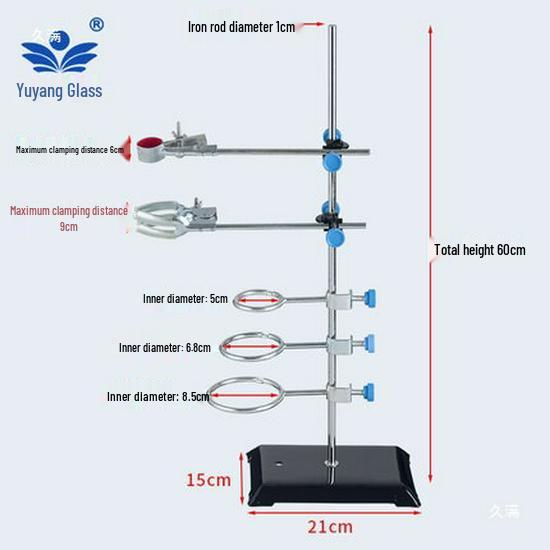 Iron Titration Stand with Three-Ring Butterfly Clip and Condenser Cross Clip