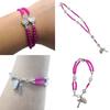 Catholic Cross Finger Chain Double Layer Imitation Pearl Beaded Wrist Chain Cross Rosary Bracelet for Women and Girls