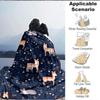 1 Stück Hirsch-Blumen-Leichte Flanelldecke, Bequeme und Warme Decke, für Büro und Camping Schlafsofa, Wohnzimmer130