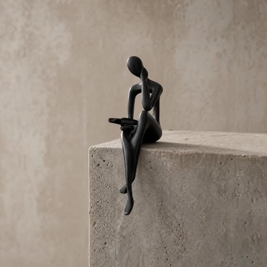 3D Printed Thinker Figurines Ornaments Minimalist Abstract Art Sculptures for Home Office Bookcase