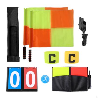 Soccer Referee Kit Football Rugby Linesman Foam Handle Accessories Flag for Outdoor Sports
