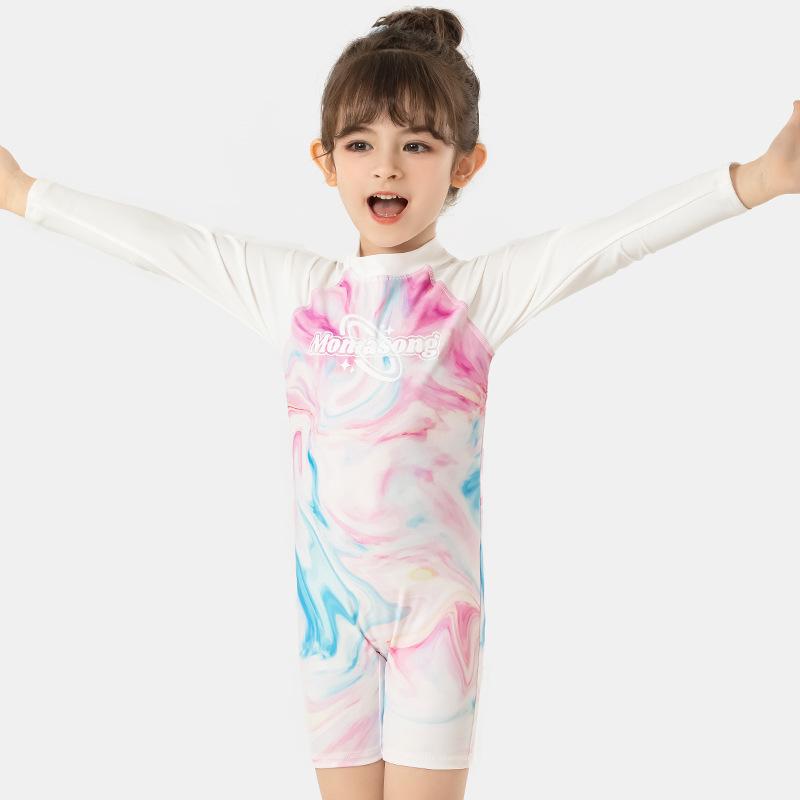

Kids INS Style Long-Sleeve Sun Protection One-Piece Swimsuit 05