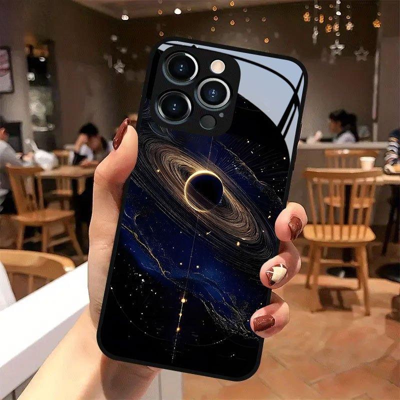 

Чехол для телефона из закаленного стекла, подходящий для iPhone 17 16 15 14 13 12 11 Pro/ Max /Plus, противоударная задняя крышка For iPhone 11PROMAX